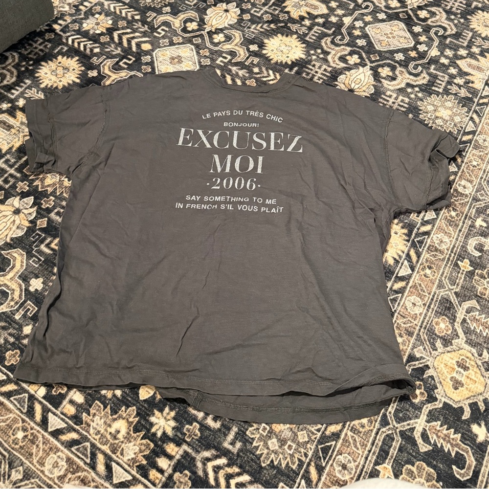 aerie Black Graphic Short Sleeve Tee